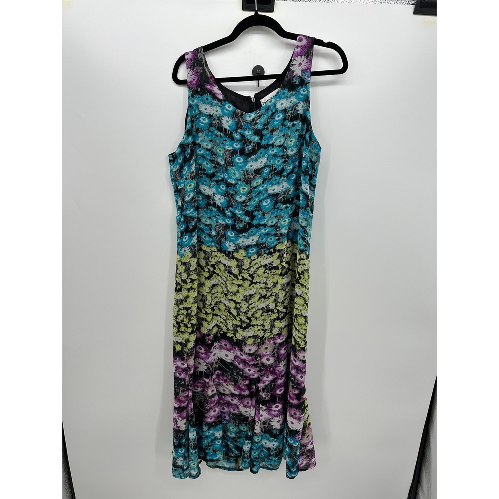 Vintage Y2K Floral Maxi Dress Sz 18 Indie Boho Cottage Garden Party Maximalist